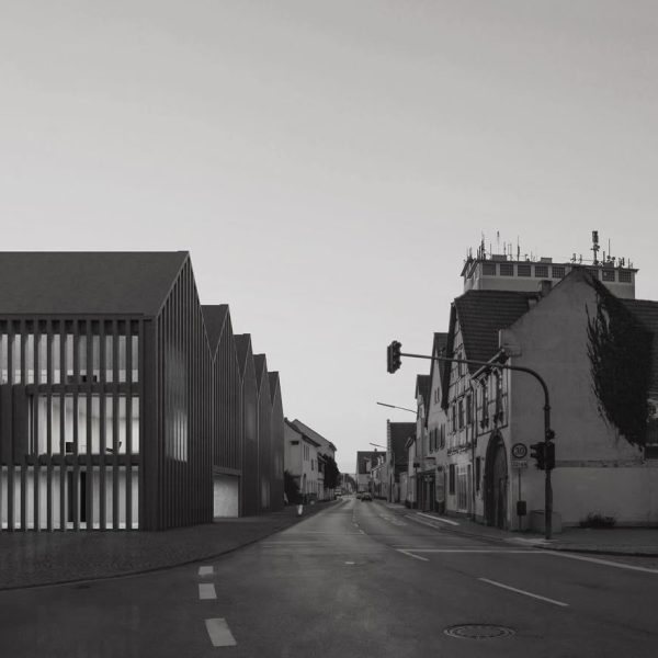 Monolith - View from street Town Hall in PfungstadtBachelor Thesis Jury- Prof. H.Baurmann (Hrsg.